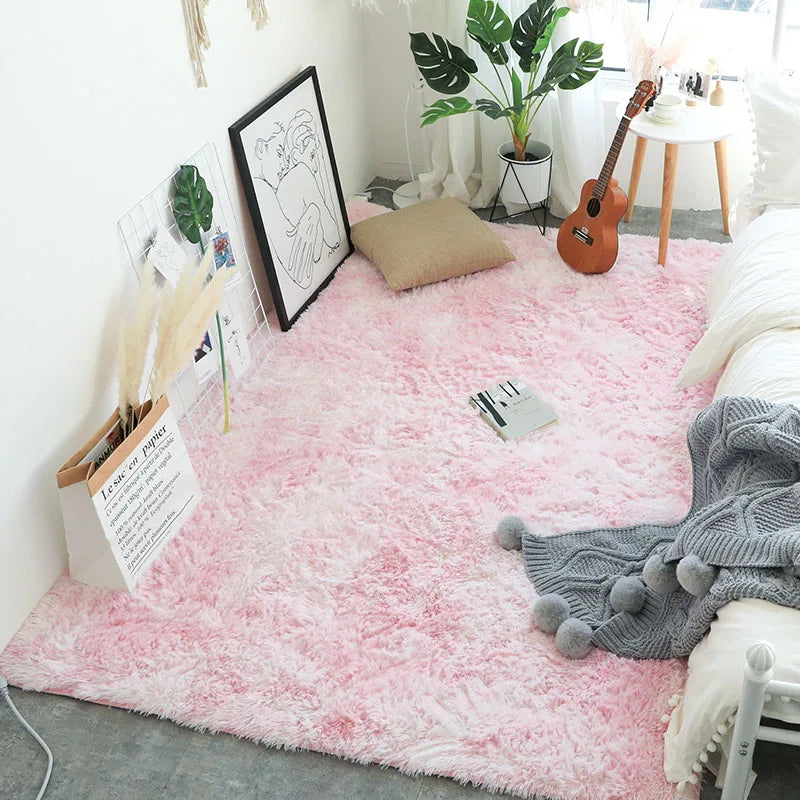 Soft Shaggy Carpet Living Room Fluffy Children Rugs Large Beige Plush Area Rug for Bedroom Kids Room Nursery Modern Home Decor