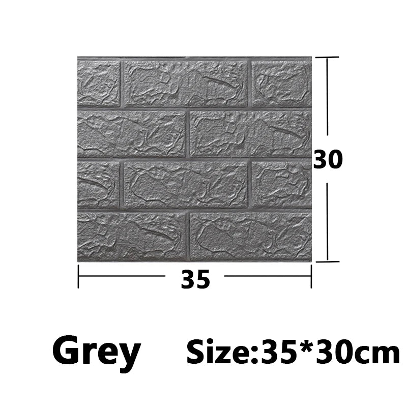 1-30Pcs 35cmx30 3D Wall Panels Stickers Wallpaper DIY Waterproof for Living Room Bedroom Kitchen Background Decoration