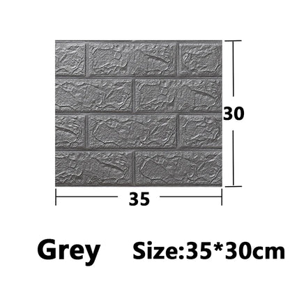 1-30Pcs 35cmx30 3D Wall Panels Stickers Wallpaper DIY Waterproof for Living Room Bedroom Kitchen Background Decoration