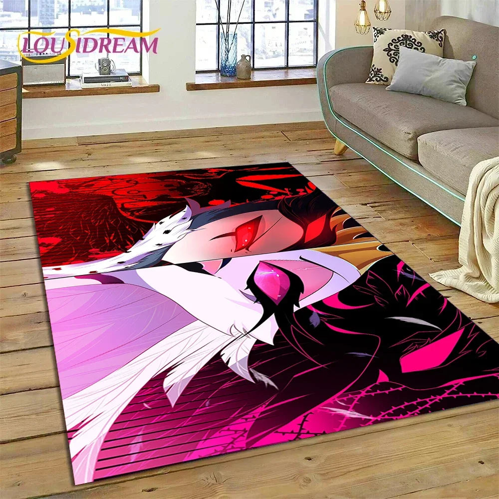 Cartoon H-Helluva Boss Blitzo H-Hazbin Hotel Carpet Rug for Bedroom Living Room Home Sofa Decoration,Child Large Decor Floor Mat