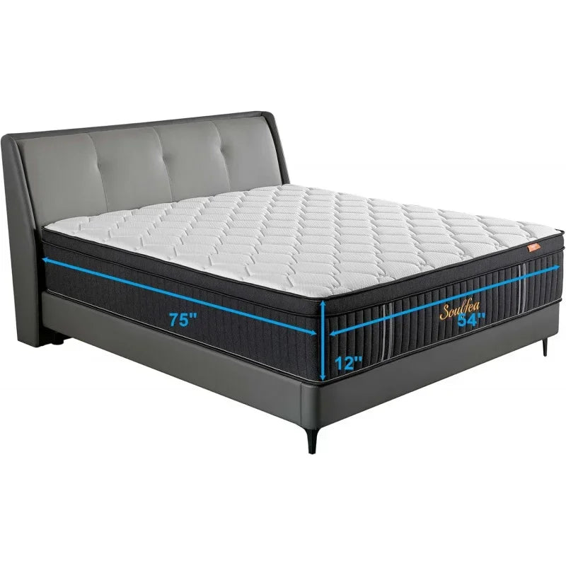 Size ,12 Inch Hybrid Full Mattress in a Box with Memory Foam & Individual Pocket Spring for Edge Support,Pressu