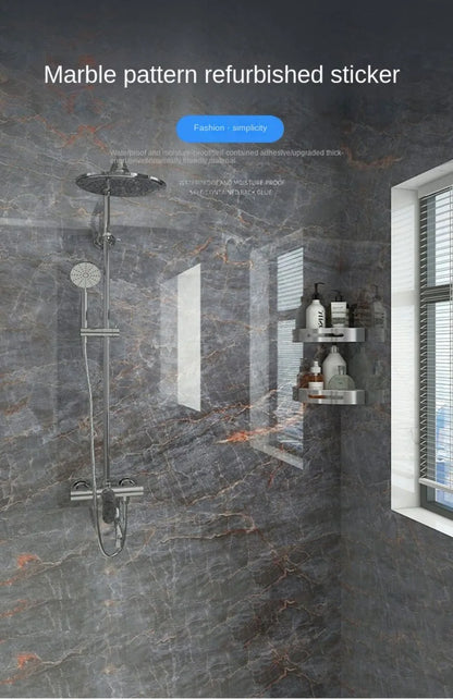Foil Marble Self Adhesive Waterproof Wallpaper for Bathroom Wall Deocr Kitchen Oil Peoof High Temperature Resistance Stickers