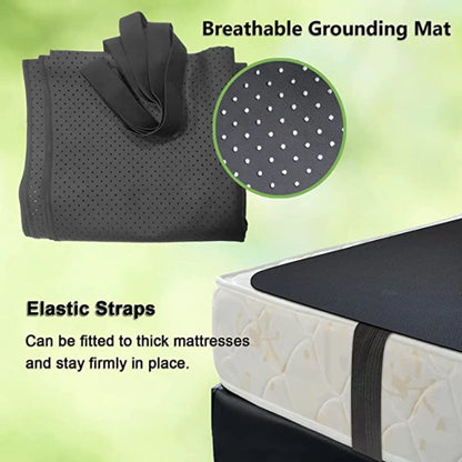 Half Grounding Mat for Bed Anti-slip PU Leather Earthing Mattress With Grounding Cord & Plug Adapter