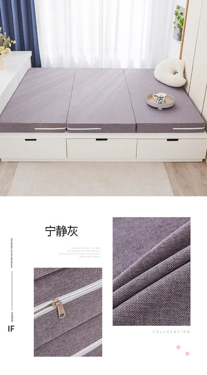 Folding Mattress Queen Size Memory Foam Mattress Japanese Tatami Sponge Mattress Multifunctional Removable Washable Mattress Pad