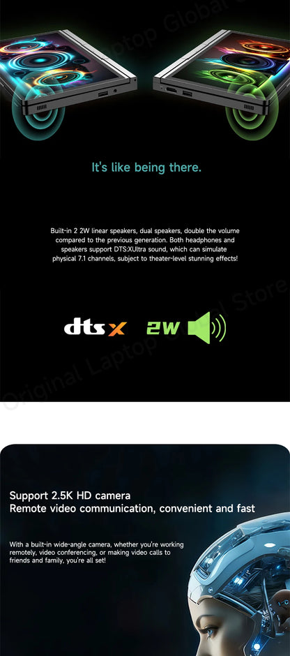 GPD Pocket 4 2025 Model AMD R7 8840U/AI 9 365/AI 9 HX 370 Processor 8.8-inch 2.5K Resolution 144 Hz Refresh Rate Mini Laptop
