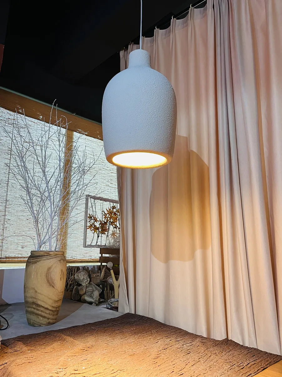 Wabi Sabi Restaurant LED Chandelier Light Bar Designer Bedroom Bedside Lamp Home Decor Cement Living Room Homestay Hanging Light
