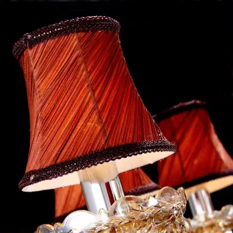 Light Luxury Cognac Color Crystal Chandelier For Stairway Sitting Room Big Chandelier For Staircase Iron Hanging Lamp Lustre Led