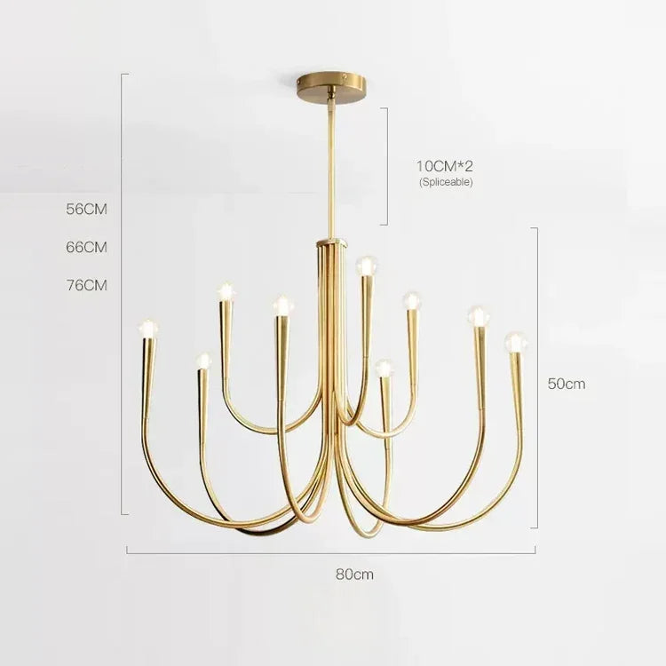 Modern French  Classic Design Branch Chandeliers for Living Dining Room Bedroom Hanging Pendant Lamp Medieval Lighting Fixtures