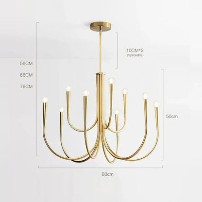 Modern French  Classic Design Branch Chandeliers for Living Dining Room Bedroom Hanging Pendant Lamp Medieval Lighting Fixtures