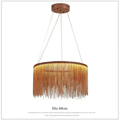 2024 Modern Art Decor Tassel Pendant Lamps Chain Chandelier for Bedroom Living Room Restaurant Lights Winfordo 110V / 220V