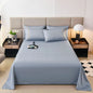3PCS Solid Color Flat Sheet With English Embroidery Pillowcases Soft & Breathable Bed Sheet Hotel Quality Microfiber Bed Cover