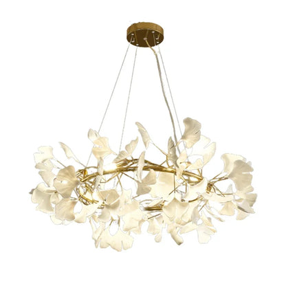 Nordic gingko leaf LED chandelier modern Kitchen living room Bedroom Dining room round interior loft ceiling hanging light