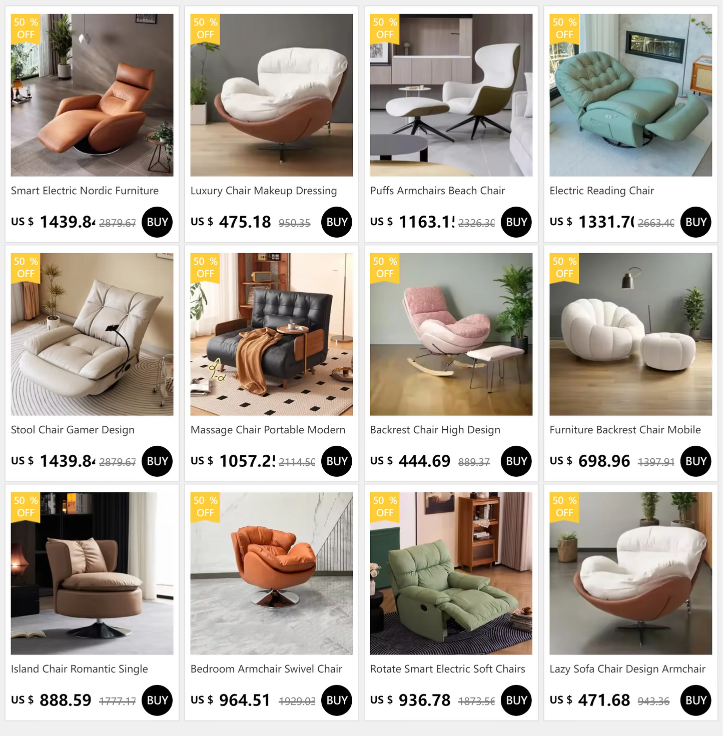 Electric Modern Individual Armchair Rattan Furniture Living Chair Upholstered Rocking Ground Bedroom Sillon Chairs Wheel Design
