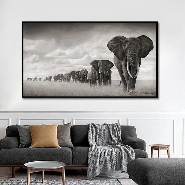 Large Size Lion Leopard Animals Posters African Elephant Tiger Wall Picture Canvas Painting One Piece Home Decoration No Frame