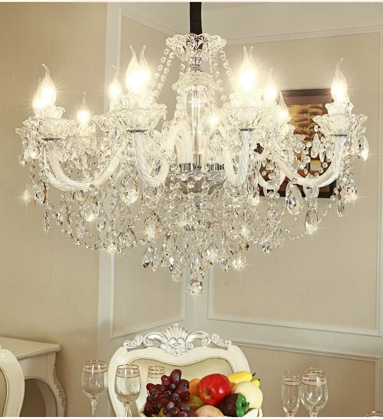 Luxury Home Crystal Chandeliers Villa Lighting for Living Room Decorate Ceiling Pendant Lamps Indoor Hanging Led Lights Fixture