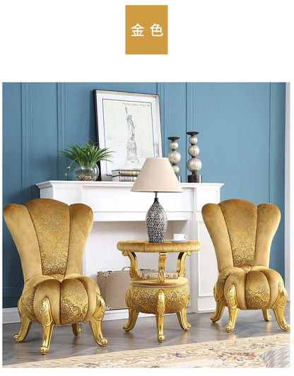 European-Style Leisure Chair Coffee Table Three-Piece Living Room Sofa Couch Balcony Table and Chair Living Room