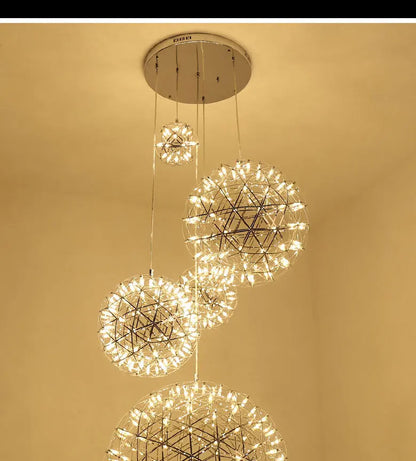 Chandelier Shop Commercial Spark Ball Full Sky Star Milk Tea Shop Restaurant Exclusive Network Bar Creative Art Decoration Light