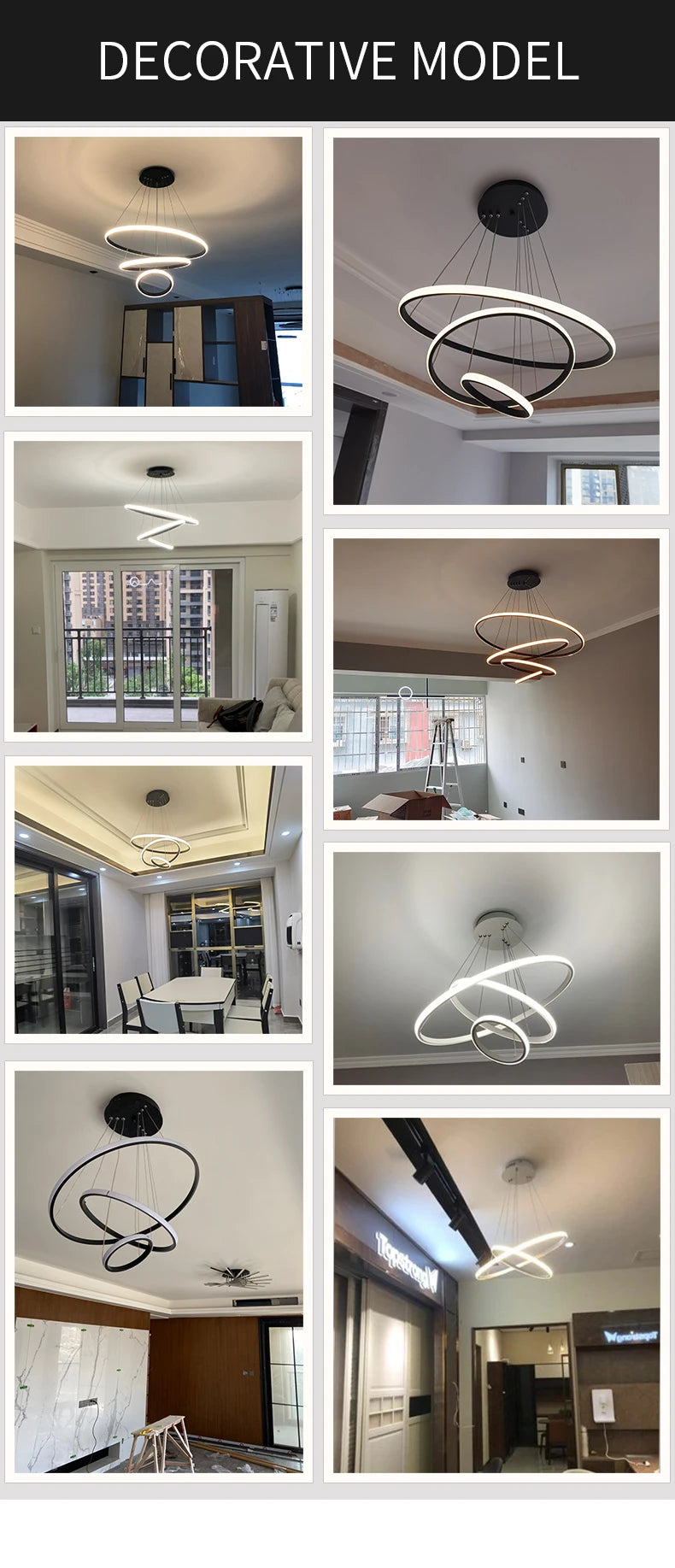 LED Chandelier Ring Ceiling Lighting For Living Room Bedroom Dining Room Kitchen Ceiling Chandelier Lustre Home Light Fixtures