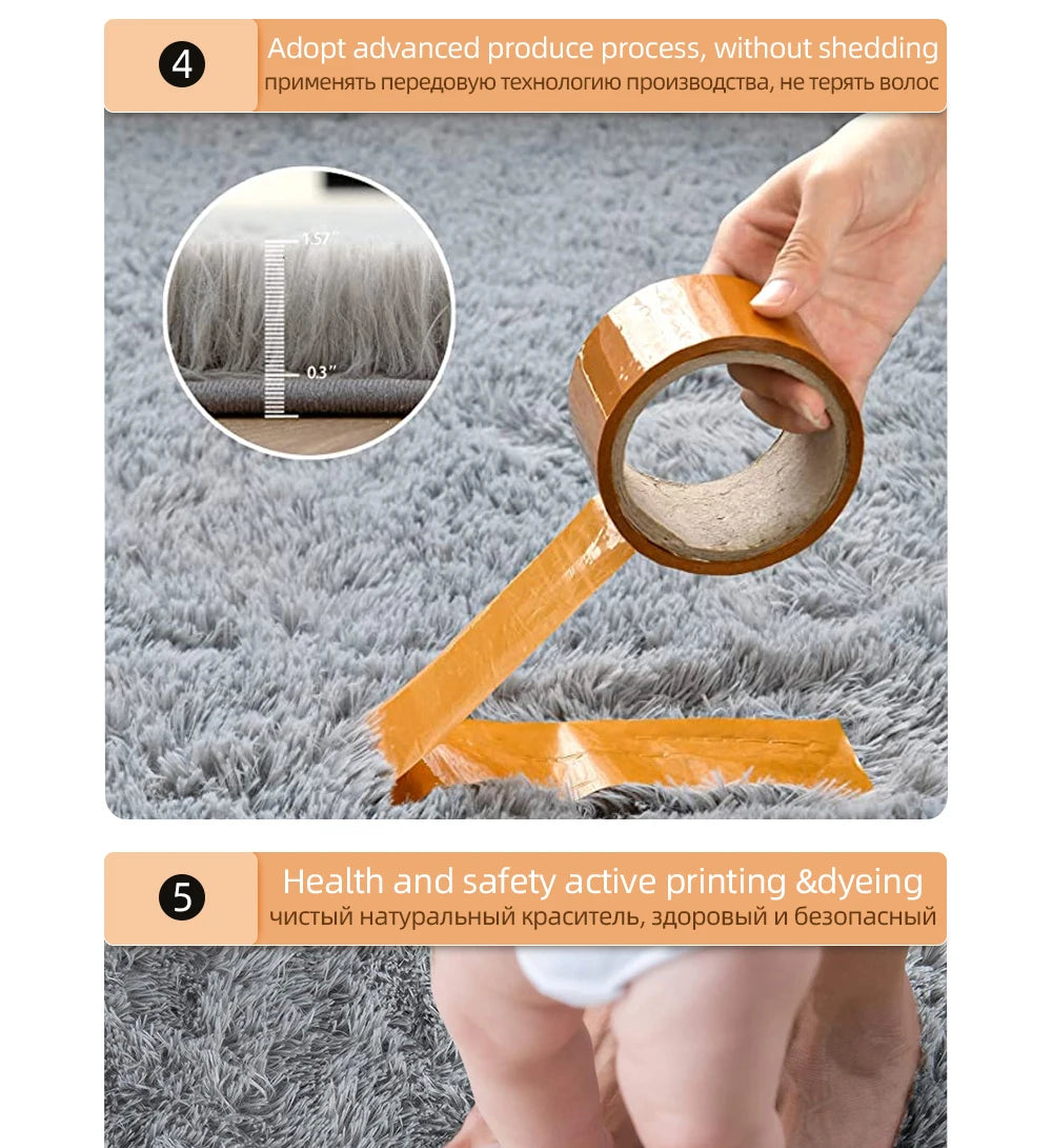 Thicken plush carpet home decoration Large Area Rug Fluffy warm winter carpets for living room rugs for Bedroom floor mats