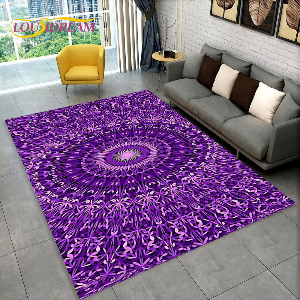 Bohemia Mandala Geometric Area Rug,Carpet Rug for Home Living Room Bedroom Sofa Doormat Kitchen Decor,Kid Non-slip Floor Mats