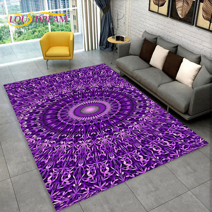 Bohemia Mandala Geometric Area Rug,Carpet Rug for Home Living Room Bedroom Sofa Doormat Kitchen Decor,Kid Non-slip Floor Mats