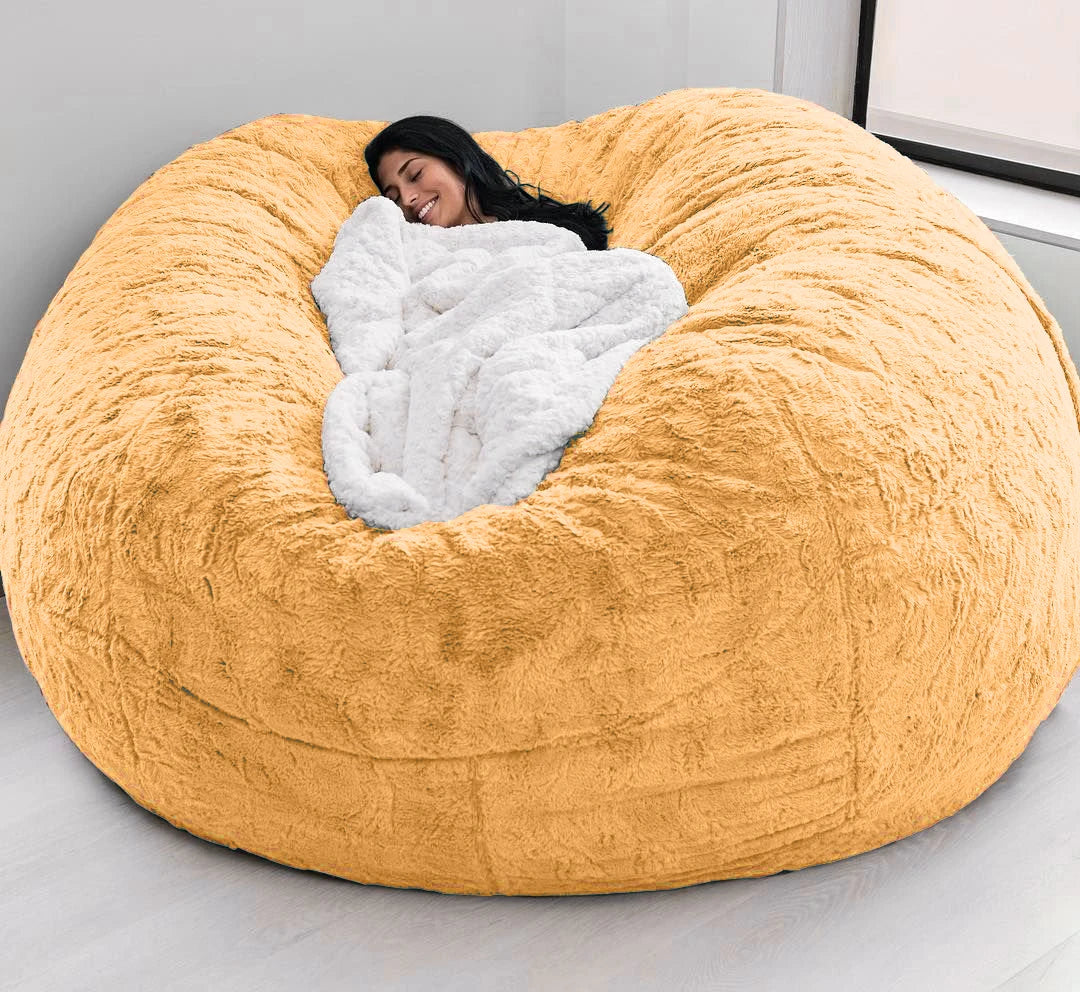 Soft Warm 180*90cm Fur Giant Removable Washable Bean Bag Bed Cover Comfortable Living Room Furniture Lazy Sofa Coat