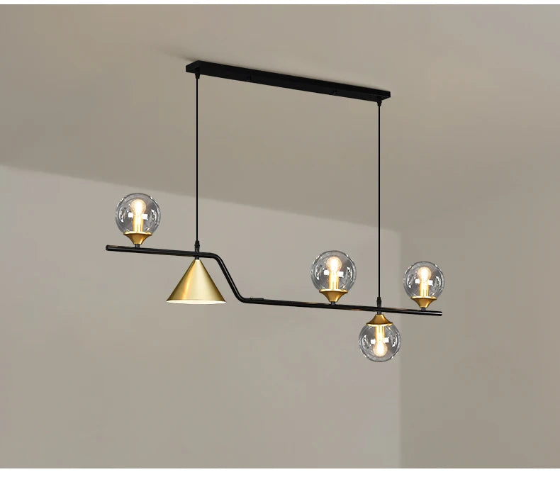 Nordic Black LED Chandelier For Living Room Kitchen Modern Home Indoor Ceiling Lighting Fixtures Glass Ball E14 Hanging Lamps