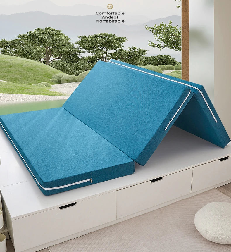 Folding Mattress Queen Size Memory Foam Mattress Japanese Tatami Sponge Mattress Multifunctional Removable Washable Mattress Pad