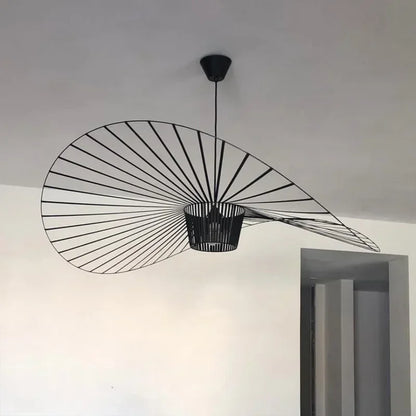Nordic Vertigo Straw Hat Pendant Lights French Fabric for Restaurant Artistic and Creative Living Room Bedroom Hoom Decor Lamp