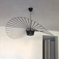 Nordic Vertigo Straw Hat Pendant Lights French Fabric for Restaurant Artistic and Creative Living Room Bedroom Hoom Decor Lamp