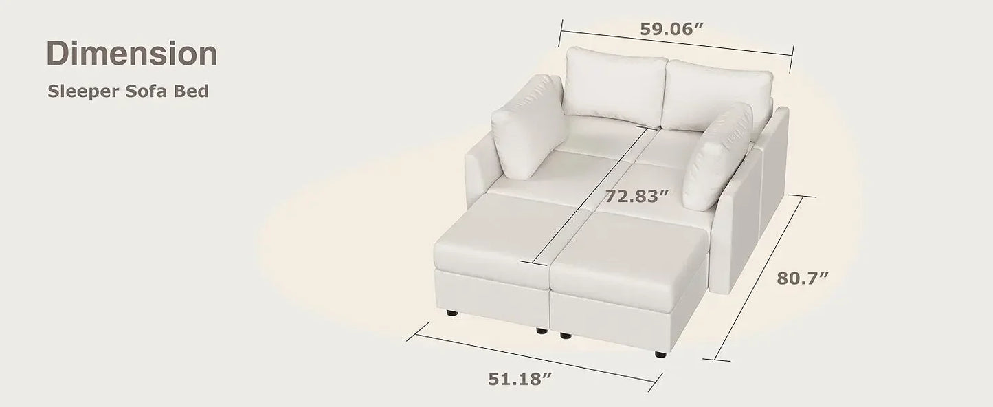 Sectional Sofa with Storage, Convertible 6 Seat Sectional Couches for Living Room, U Shaped Sectional Sofa with Chaise, Comfy Se