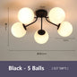 Nordic Milk White Glass Chandel Ceiling Lights for Living Room Bedroom LED Chandelier Kitchen Light Black Lighting Light Fixture