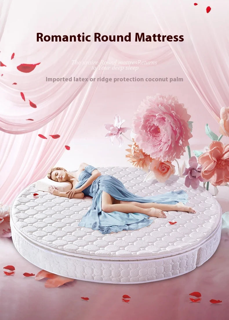 Double Spring Round Mattresses Folding Hard Foldable Queen Round Mattress King Size Sleeping Colchon Plegable Bedroom Furniture