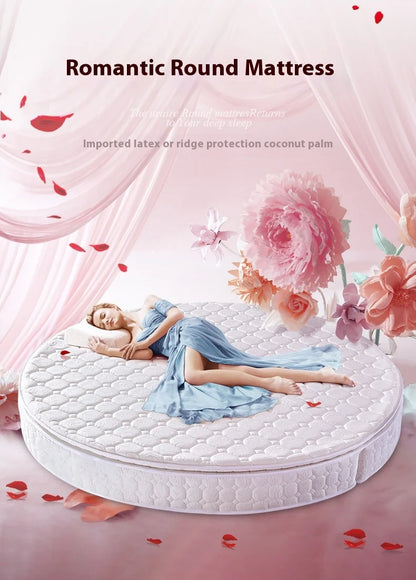 Double Spring Round Mattresses Folding Hard Foldable Queen Round Mattress King Size Sleeping Colchon Plegable Bedroom Furniture