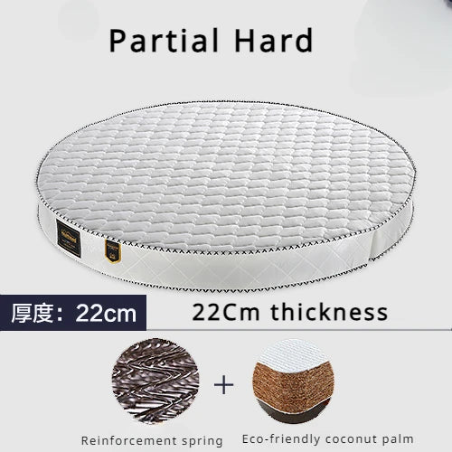 Cozy Spring Round Mattresses Hard Foldable Folding Queen Round Mattress King Size Sleeping Colchon Plegable Bedroom Furniture