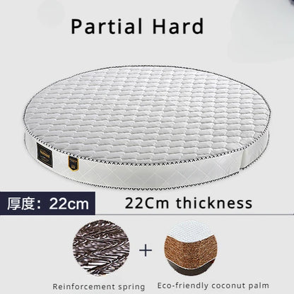 Cozy Spring Round Mattresses Hard Foldable Folding Queen Round Mattress King Size Sleeping Colchon Plegable Bedroom Furniture