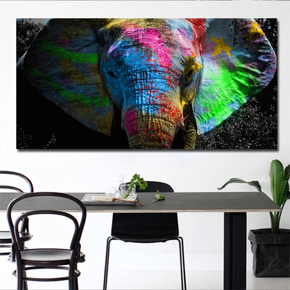 Large Size Lion Leopard Animals Posters African Elephant Tiger Wall Picture Canvas Painting One Piece Home Decoration No Frame