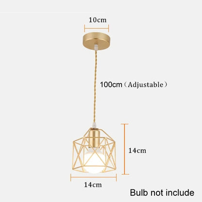 Industrial Pendant Light Adjustable Hanging Lamp for Ceiling Light Fixture Metal Cage Chandelier Lighting for Island Dining Room