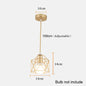 Industrial Pendant Light Adjustable Hanging Lamp for Ceiling Light Fixture Metal Cage Chandelier Lighting for Island Dining Room