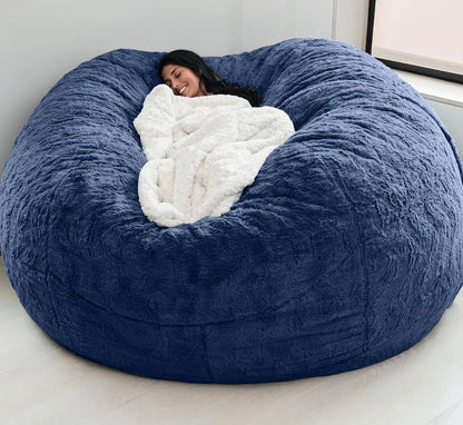 Soft Warm 180*90cm Fur Giant Removable Washable Bean Bag Bed Cover Comfortable Living Room Furniture Lazy Sofa Coat