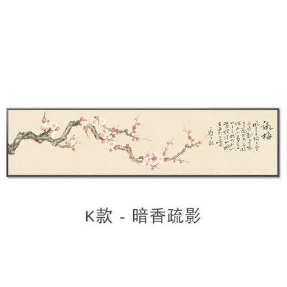 New Chinese Zen Flower and Bird Bedhead Painting Living Room Decoration Painting Sofa Background Wall Mural Painting Home Decor