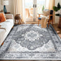 VIKAMA Boho Luxury Floral Loop-Pile Carpet - Chic Bohemian Area Rug for Living Room & Bedroom, Durable Non-Slip Mat Home Decor