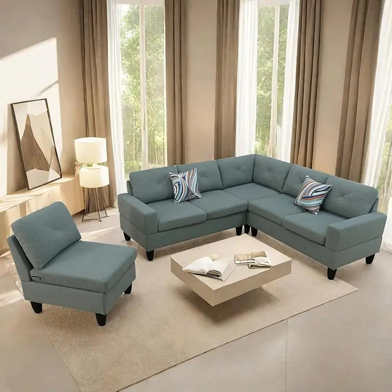 Cars Sofa for Living Room Set 3 Piece Modern Decor Loveseat Set with Arms and Nailhead,Includes Couch and A