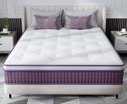 High Quality Vacuum Packed Latex Purple Mattress king Size Roll up Bed Spring Mattress in Box