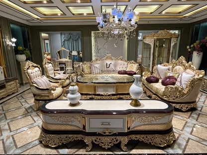 Solid wood carved fabric sofa classic Turkish furniture living room sofa