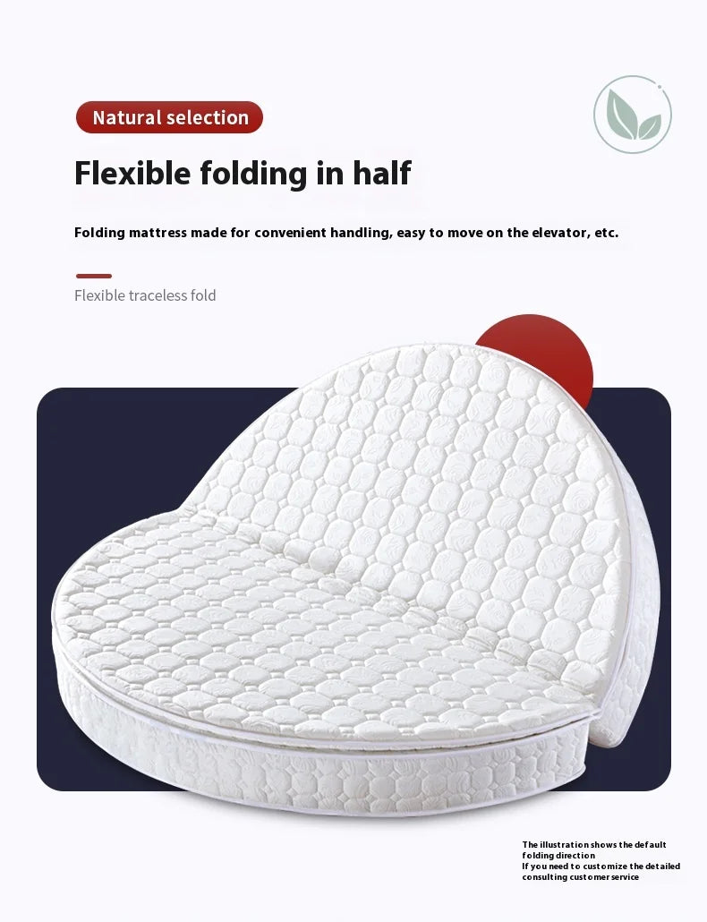 Double Spring Round Mattresses Folding Hard Foldable Queen Round Mattress King Size Sleeping Colchon Plegable Bedroom Furniture