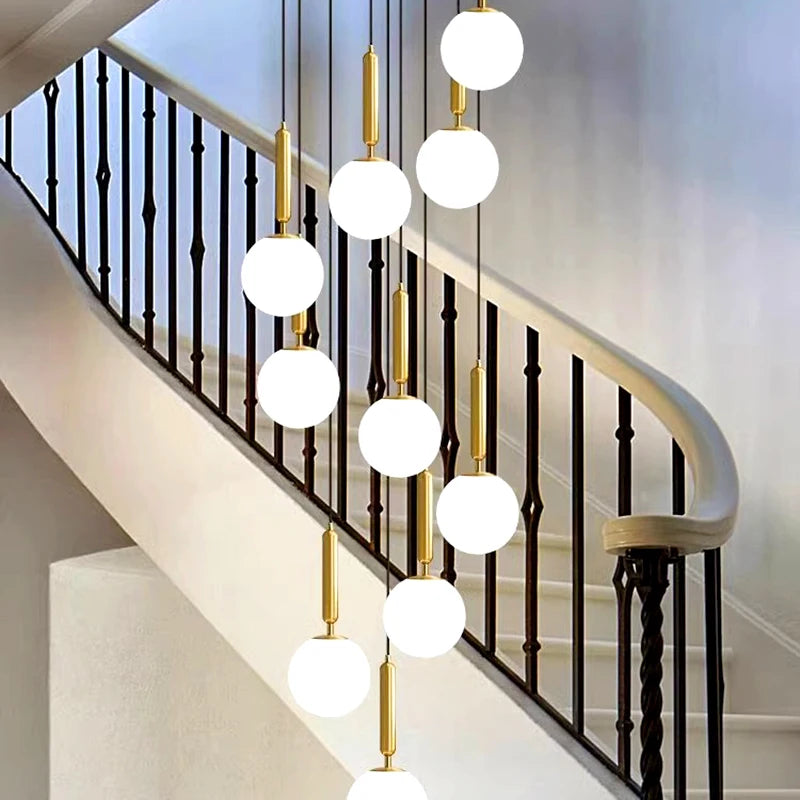 Modern ring stairs led lights pendant light lamps for living room led Chandeliers for dining room hanging light indoor lighting