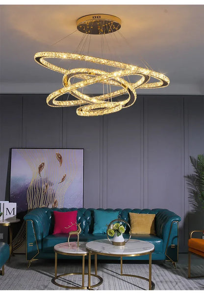 2024 Modern Crystal Ceiling Hanging Chandeliers for Living Dining Table Room Bedroom Lamps Home Decorations Pendant Light Lustre