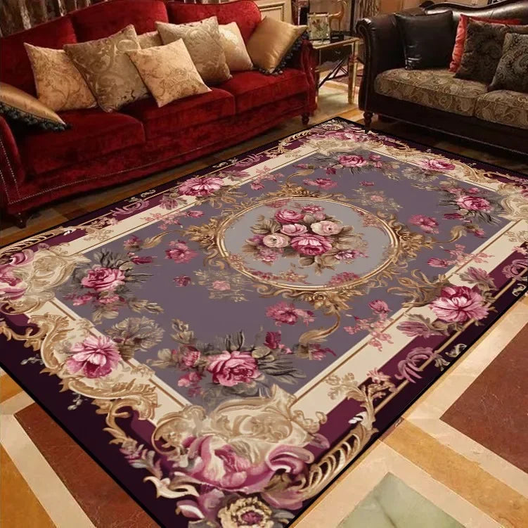 European Floral Carpets for Living Room Sofas Big Size Luxury Rugs Decoration Bedroom Carpet home Floor Mat tapis salon 카페트