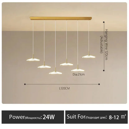 LED Restaurant Chandelier Hanging Pendant Light for Company Hotel Front Desk Lighting Spotlight Lotus Leaf Dining Table Fixtures